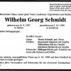 Schmidt Wilhelm Georg 1907-1998 Todesanzeige